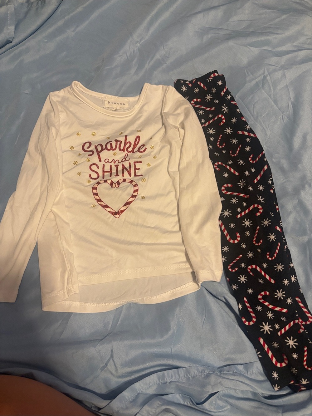 Children's 'Sparkle and Shine' Set with Candy Cane Leggings